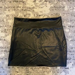 Shiny Black Mini Skirt